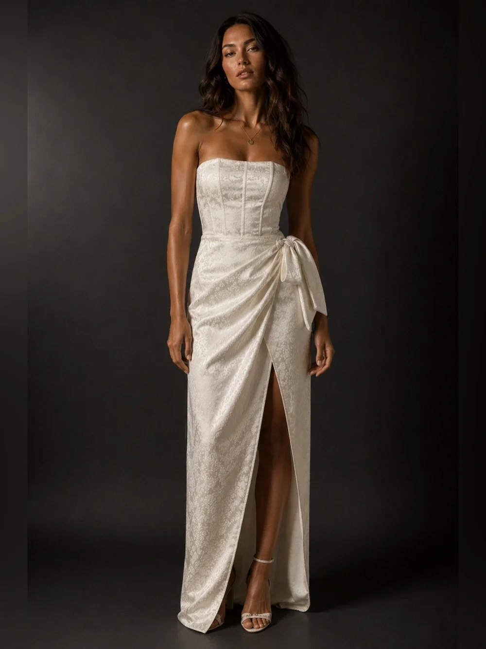 Function & Fringe Edit | BHLDN Jacquard Corset Maxi Dress Bridal - Picture 1 of 7